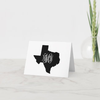 Texas Black White 3 Init Vine Monogram DIY BG Bedankkaart