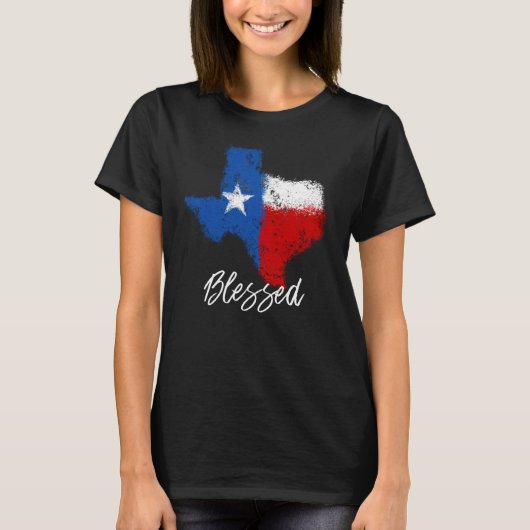 Texas Blessed State Flag verhit T-shirt (Voorkant)