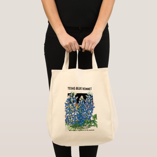 Texas Blue Bonnet Seed Packet Label Tote Bag (Voorkant (product))