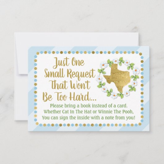 Texas Blue Gold Baby shower Apportez Une Carte De (Devant)