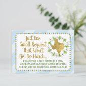 Texas Blue Gold Baby shower Apportez Une Carte De (Debout devant)
