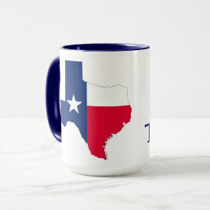 Texas Bluebonnet Bloemen met vlag kleuren Mok