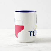 Texas Bluebonnet Fleurs avec couleurs drapeau Mug (Centre)