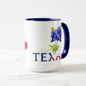 Texas Bluebonnet Fleurs avec couleurs drapeau Mug (Devant droit)