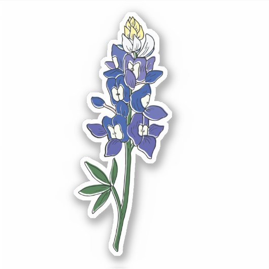 Texas Bluebonnet Flower Sticker (Voorkant)