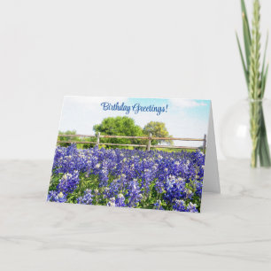 Texas Bluebonnet Flowers Birthday Wenskaart Kaart