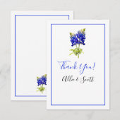 Texas Bluebonnet Flowers, Modern Weddenschap Dank Bedankkaart (Voorkant / Achterkant)