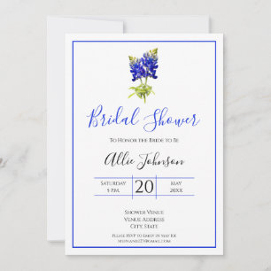 Texas Bluebonnet Flowers, Modern Wedding, Bridal Kaart
