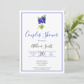 Texas Bluebonnet Flowers, Modern Wedding, Couples Kaart (Staand voorkant)