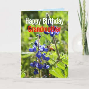 Texas Bluebonnet grootmoeder Happy Birthday Kaart