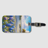 Texas Bluebonnet Meadow Landscape Bagagelabel (Voorkant (horizontaal))