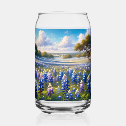 Texas Bluebonnet Meadow Landscape Blikvorm Glas (Voorkant)