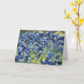 Texas Bluebonnet Mound Impressionist Art Kaart (Gele Bloem)
