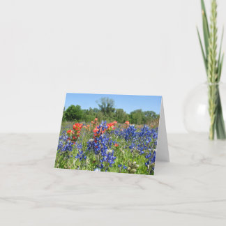Texas Bluebonnet & Paintbrush Notecard Kaart