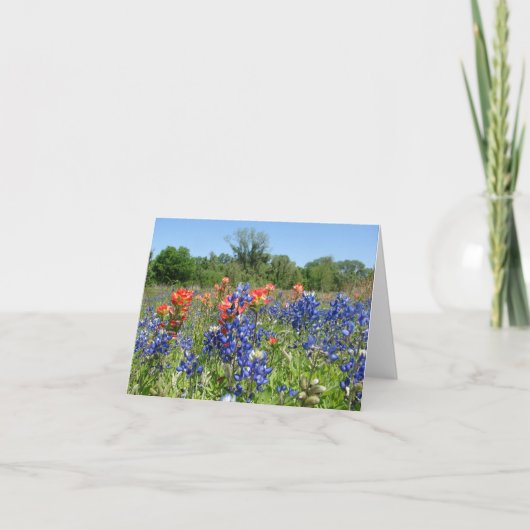 Texas Bluebonnet & Paintbrush Notecard Kaart (Voorkant)