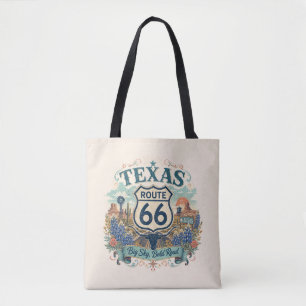 Texas Bluebonnet Route 66 Boho Roadtrip Sfeer Draagtas