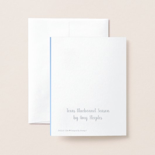 Texas Bluebonnet Silver Foil Note Card Folie Kaarten (Met envelop)