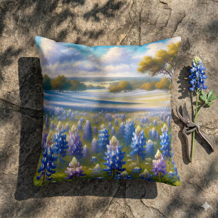 Texas Bluebonnet Weidelandschap Kussen