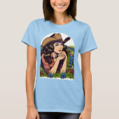 Texas Bluebonnets Brunette Cowgirl Shirt (Voorkant)