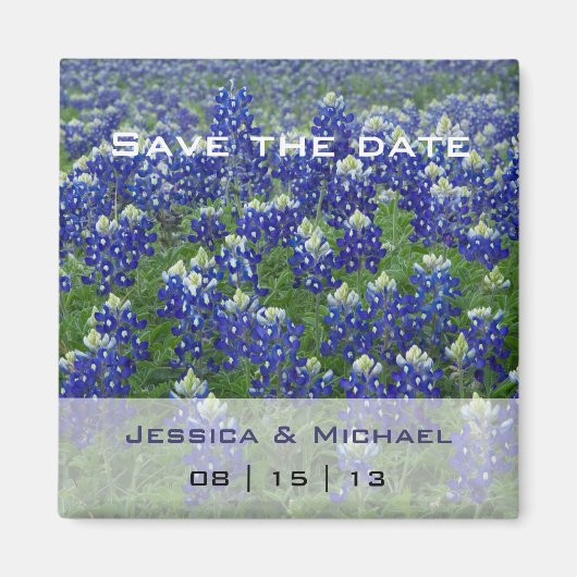 Texas Bluebonnets Flo Wedding Save the Date Magnet Magneet (Voorkant)