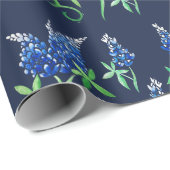 Texas Bluebonnets Floral Blue Cadeaupapier (Rol Hoek)
