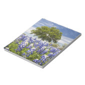 Texas bluebonnets (lupinus texensis) en eik notitieblok (Gedraaid)