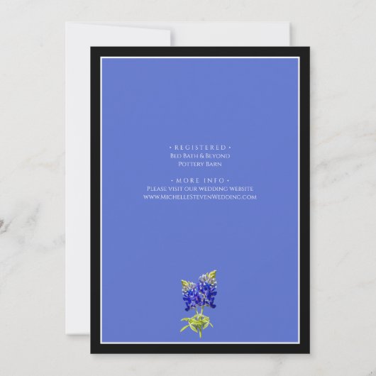 Texas Bluebonnets op Blue Spring Wedding Save Date Kaart (Achterkant)