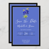 Texas Bluebonnets op Blue Spring Wedding Save Date Kaart (Voorkant / Achterkant)