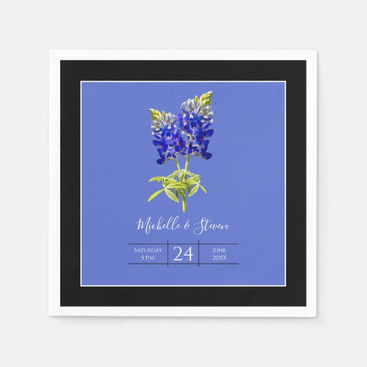 Texas Bluebonnets op Blue, Spring Wedding Servet (Voorkant)
