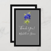 Texas Bluebonnets op Dark Grey, Spring Wedding Bedankkaart (Voorkant / Achterkant)