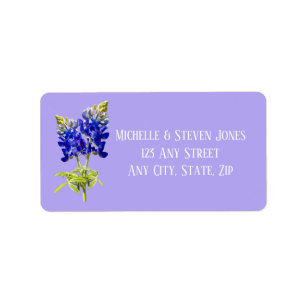 Texas Bluebonnets op Lavendel, Lente Bruiloft Etiket