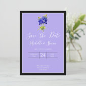 Texas Bluebonnets op Lavender Spring, sparen Datum Kaart (Staand voorkant)