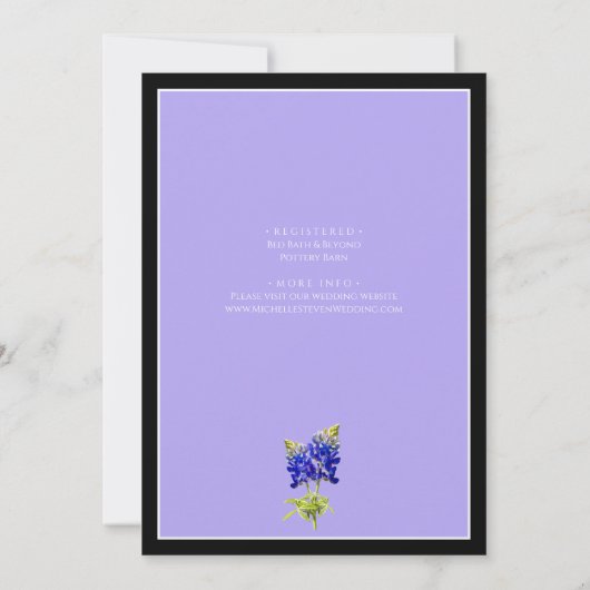Texas Bluebonnets op Lavender Spring, sparen Datum Kaart (Achterkant)