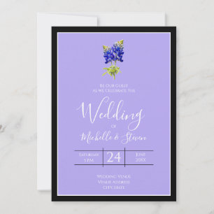 Texas Bluebonnets op Lavender, Spring Wedding Kaart