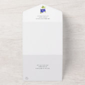 Texas Bluebonnets op Light Grey, Spring Wedding All In One Uitnodiging (Buitenkant)