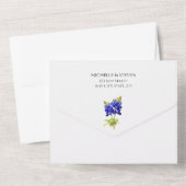 Texas Bluebonnets op Light Grey, Spring Wedding All In One Uitnodiging (Achterkant)