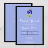 Texas Bluebonnets op Slate Blue, Spring, Bridal Kaart (Voorkant / Achterkant)