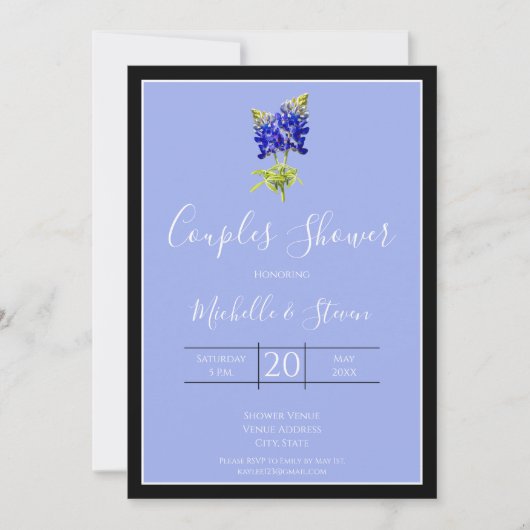 Texas Bluebonnets op Slate Blue, Spring, Couples Kaart (Voorkant)
