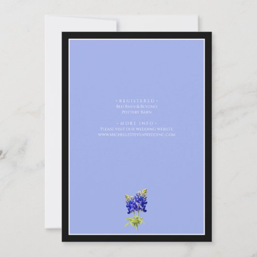 Texas Bluebonnets op Slate Blue, Spring, Couples Kaart (Achterkant)