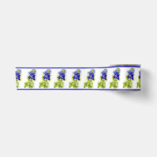 Texas Bluebonnets op wit met blauwe rand, Lint