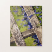 Texas Bluebonnets rond een landhek Legpuzzel (Verticaal)