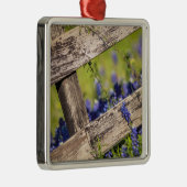 Texas Bluebonnets rond een landhek Metalen Ornament (Rechts)