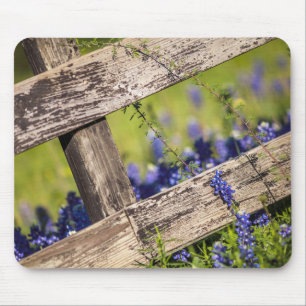 Texas Bluebonnets rond een landhek Muismat