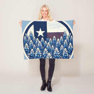 Texas Bluebonnets State Flag Texan Pride Fleece Deken