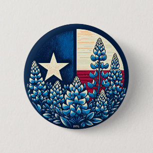 Texas Bluebonnets State Flag Texan Pride Ronde Button 5,7 Cm