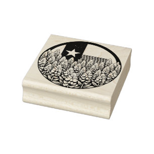 Texas Bluebonnets State Flag Texan Pride Rubberstempel