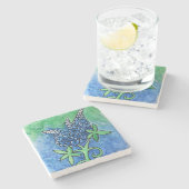 Texas Bluebonnets Stenen Onderzetter (Zijkant)