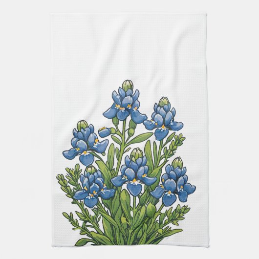 Texas Bluebonnets Theedoek (Verticaal)