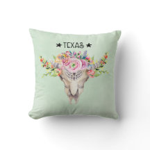 Texas Boho Koe schedel met bloemen chic Trendy