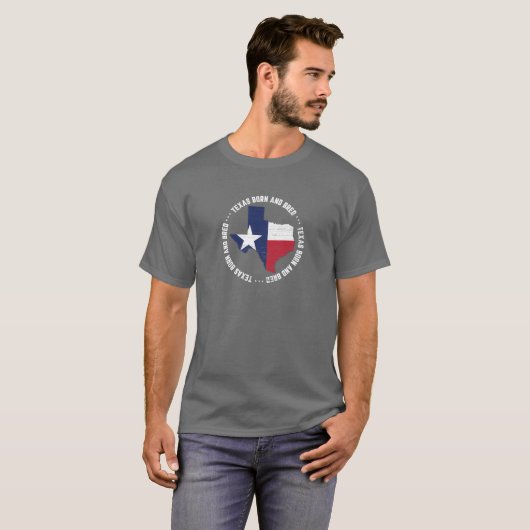 Texas Born and Bred T-Shirt State Flag Native (Voorkant volledig)